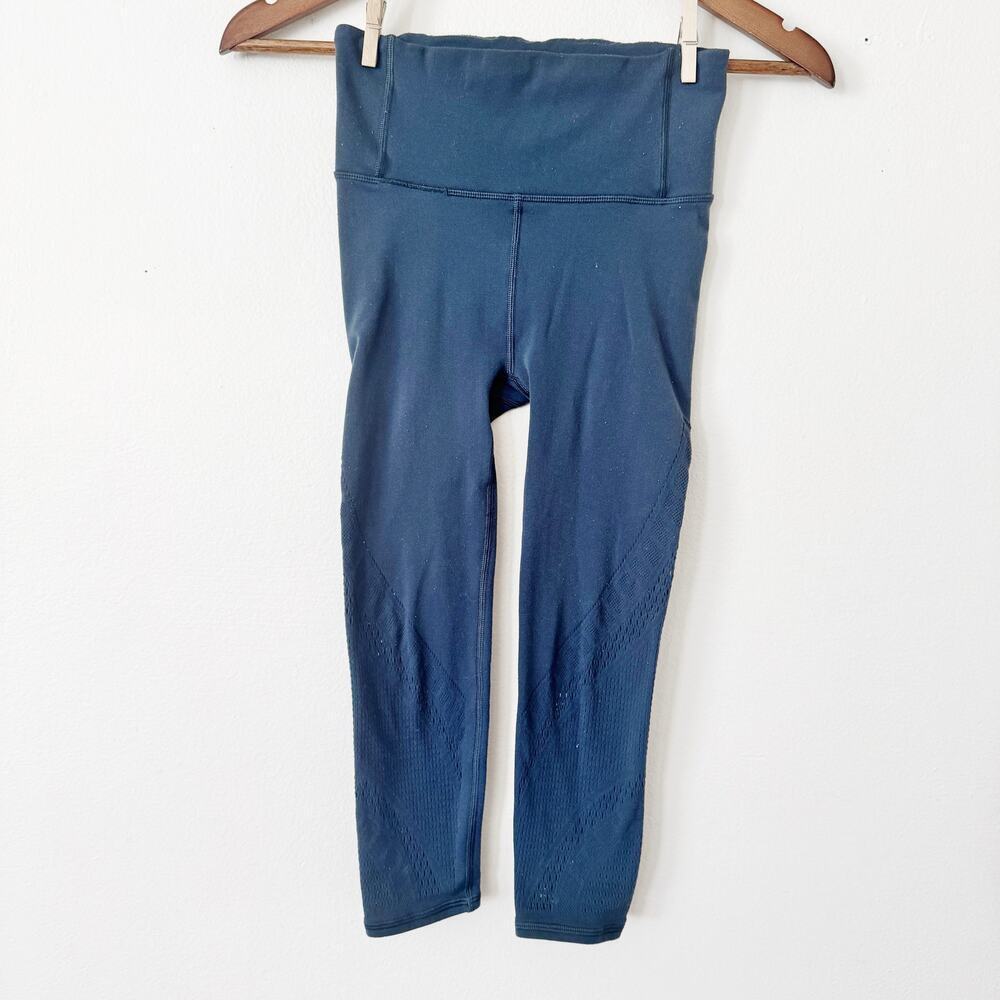 Deep teal Lululemon cropped leggings size 2